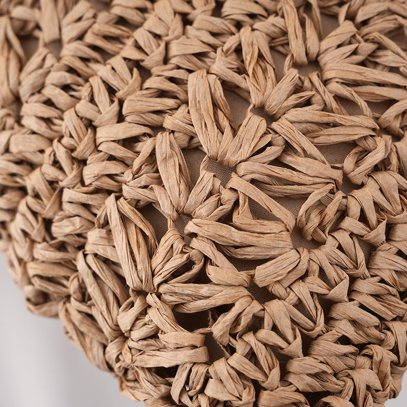 Handcrafted jute bag with stylish leather handles Bowlift