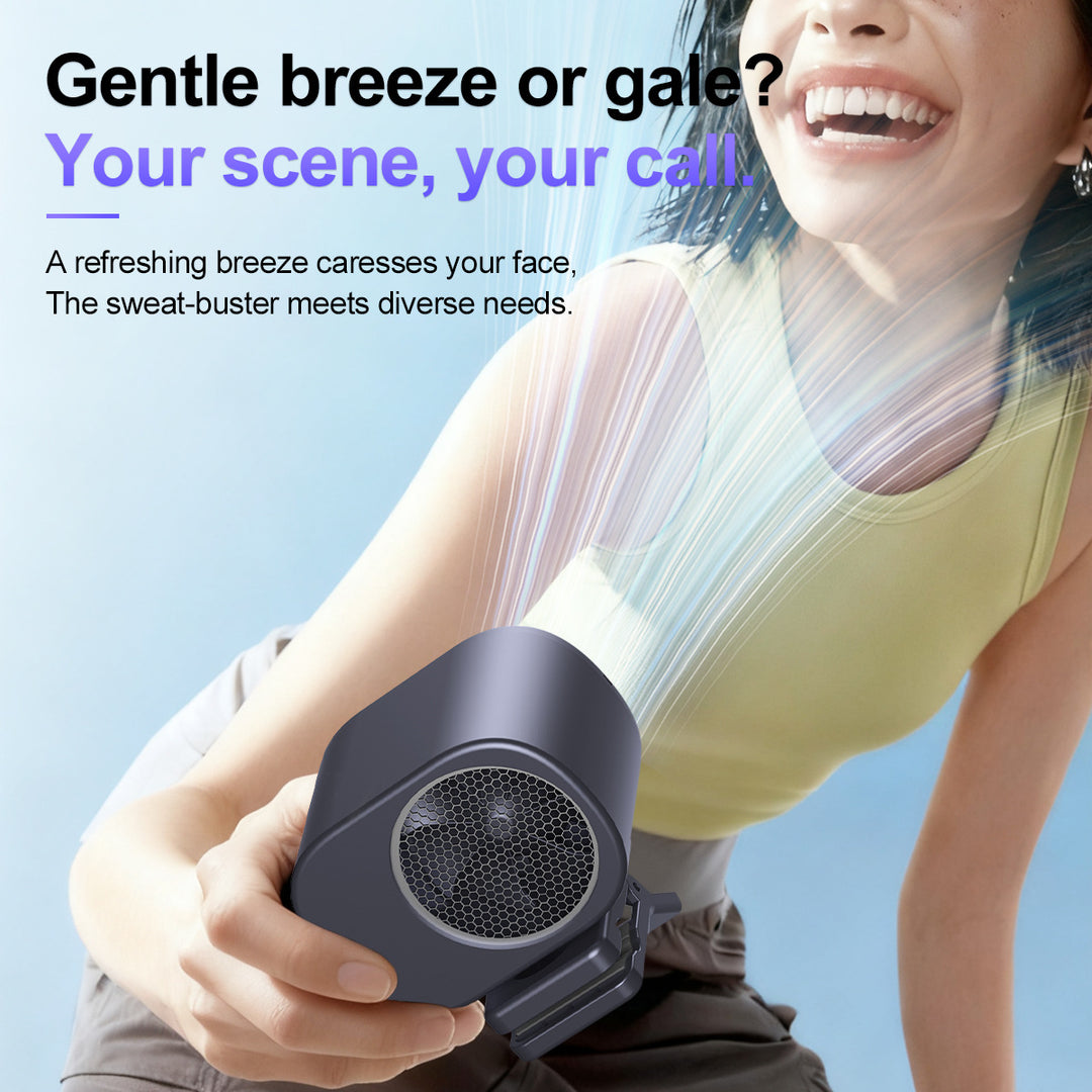 Unisex nan portable clip-on waist cooling fan with LED display Bowlift