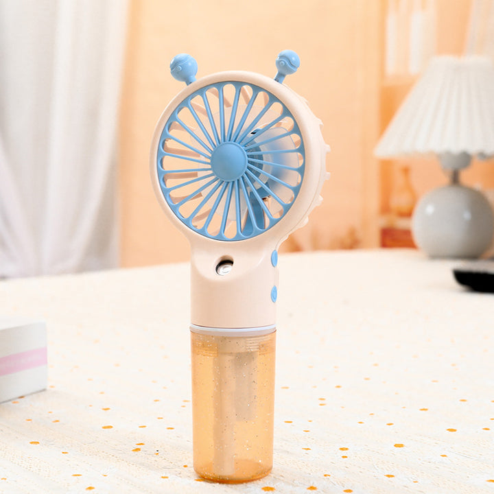 Women Portable Spray Fan with USB Charging Function and Ergonomic Handle Bowlift