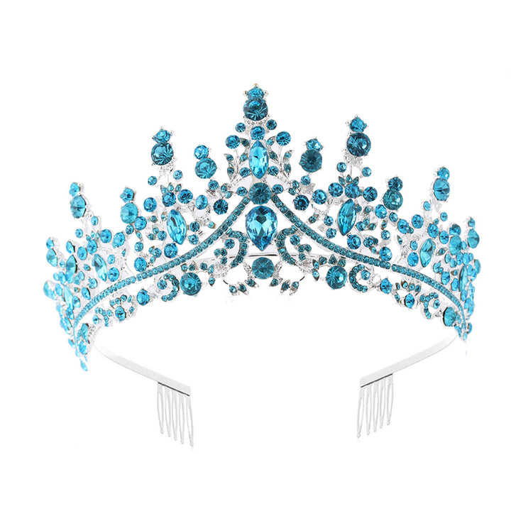 Ladies Rhinestone Tiara with Sparkling Gemstones Bowlift