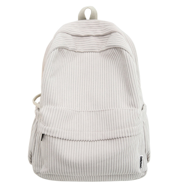 Corduroy Textured School Backpack Bowlift
