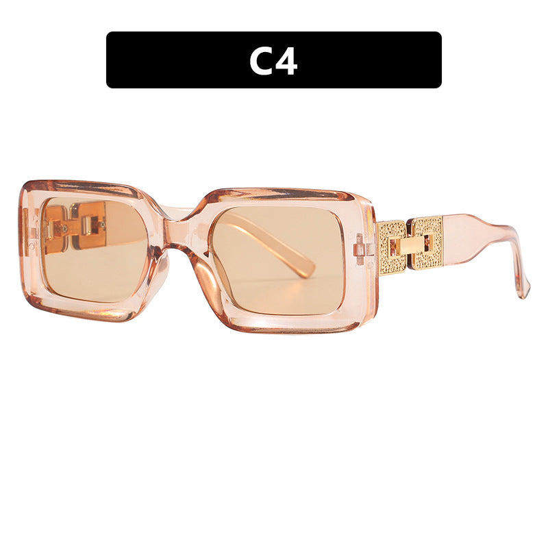 Women’s fashionable sunglasses in elegant square design with luxurious golden accents Bowlift