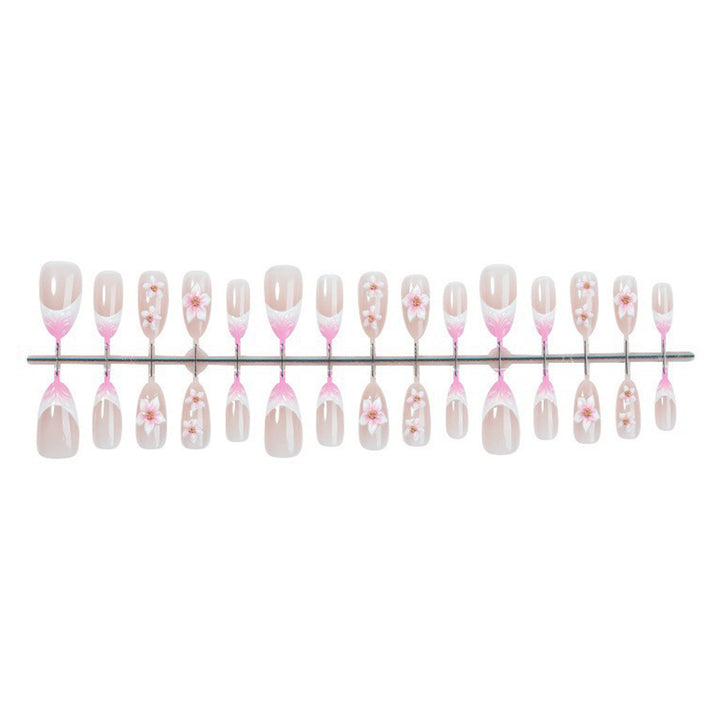 Decorative Floral Design Press-On Nails Bowlift