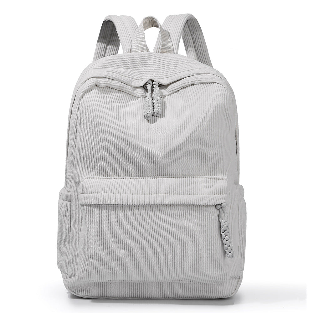 Casual Corduroy Backpack Bowlift
