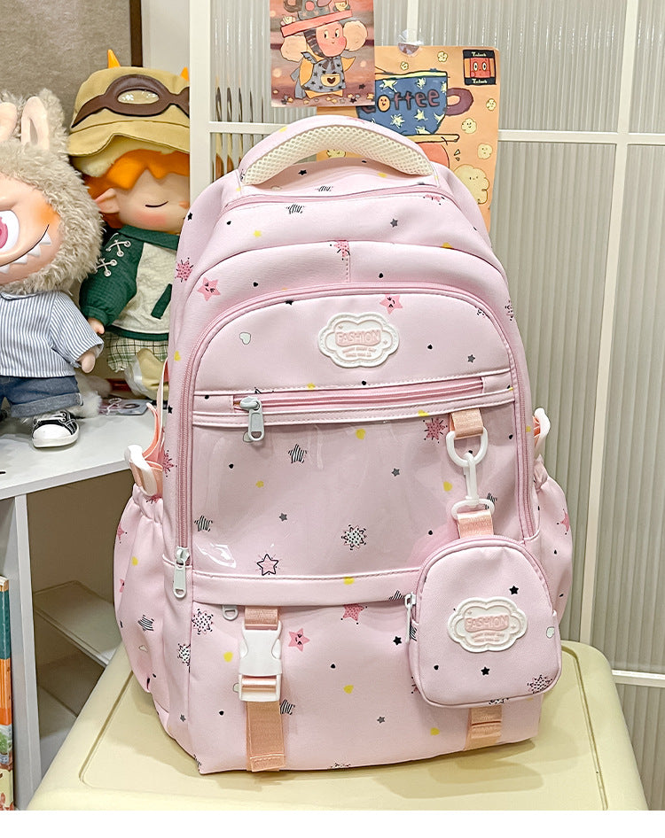 Stylish Star-Patterned School Backpack Bowlift