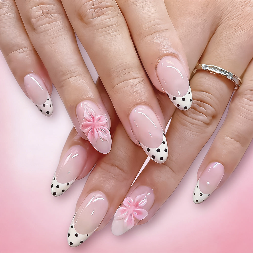 Elegant Floral Design Press-On Nail Tips Bowlift