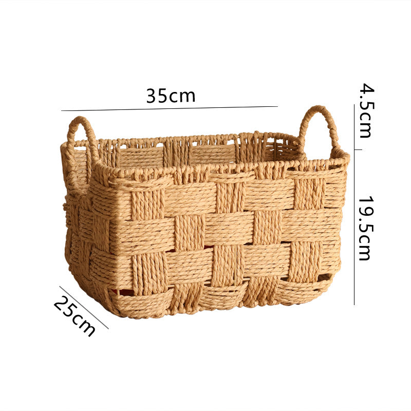 Structured storage basket made of natural material Bowlift