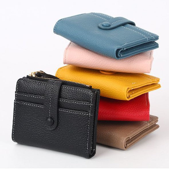Textured Leather Zippered Card Pouch Bowlift