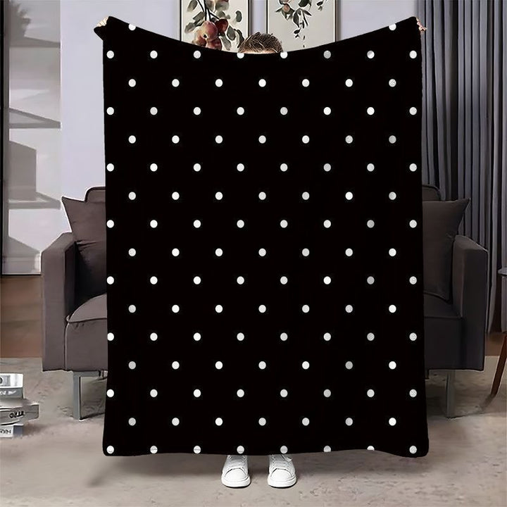 Cozy Polka Dot Fleece Throw Blanket