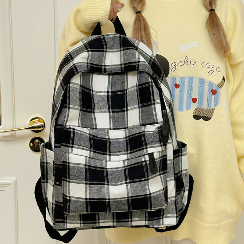 Plaid Patterned Casual Backpack Bowlift