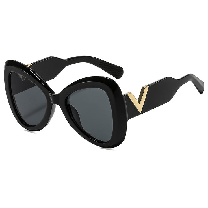 Ladies Cat-Eye Sunglasses with Luxurious Metal Accents Bowlift