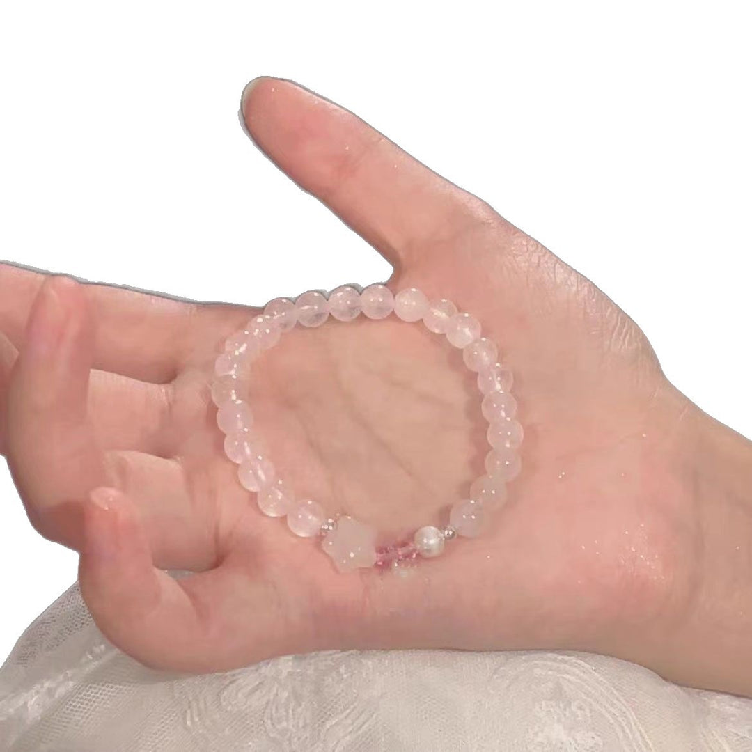 Elegant Rose Quartz Stretch Bracelet Bowlift