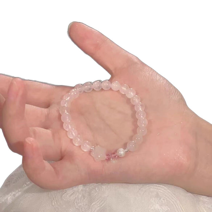 Elegant Rose Quartz Stretch Bracelet Bowlift