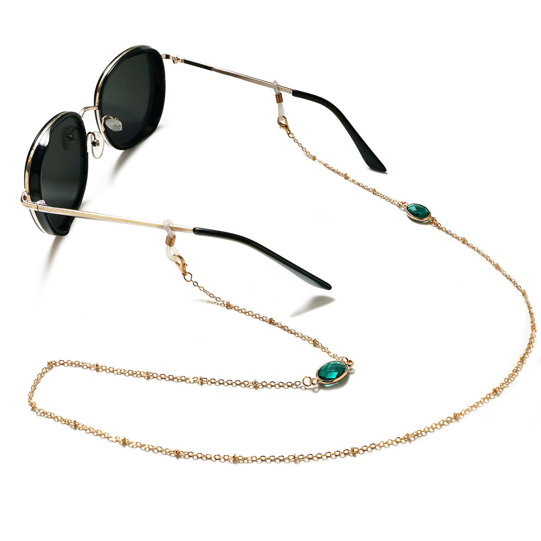 Chic Gemstone-Accented Eyewear Chain Bowlift