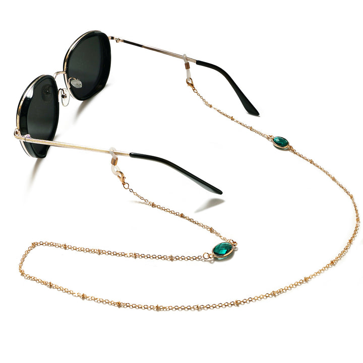 Chic Gemstone-Accented Eyewear Chain Bowlift