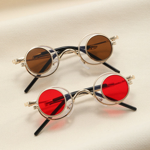 Women's Fashion Round Sunglasses with Elegant Metal Frame Bowlift