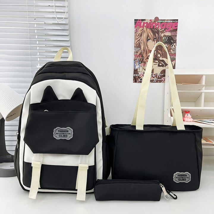 Playful Cat Ears Backpack Set