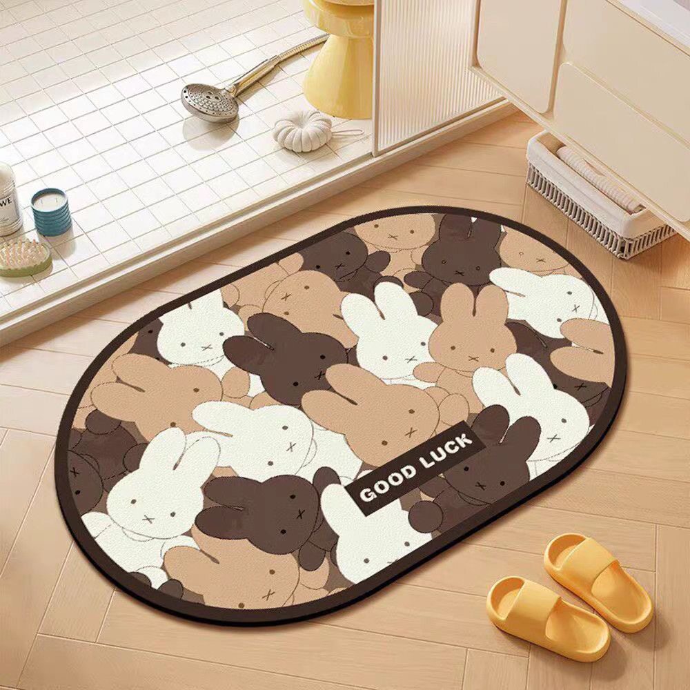 Cartoon Bunny Absorbent Bath Mat Bowlift