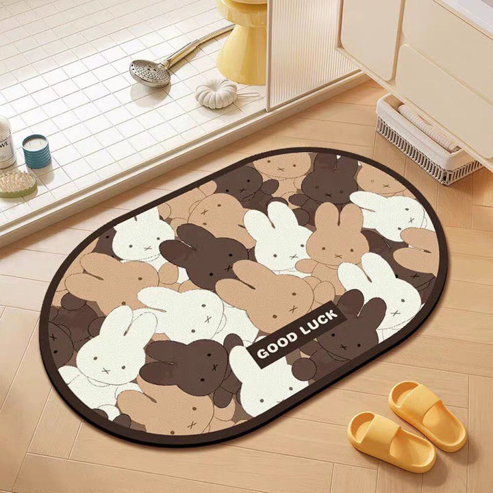 Cartoon Bunny Absorbent Bath Mat Bowlift