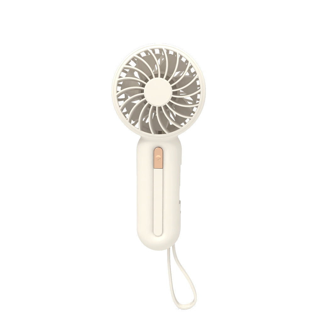 Unisex nan compact rechargeable battery handheld fan with foldable handle and carrying strap Bowlift