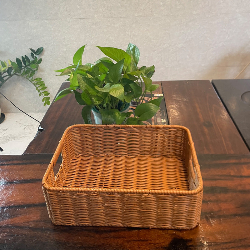 Handcrafted Rectangular Woven Storage Basket Bowlift