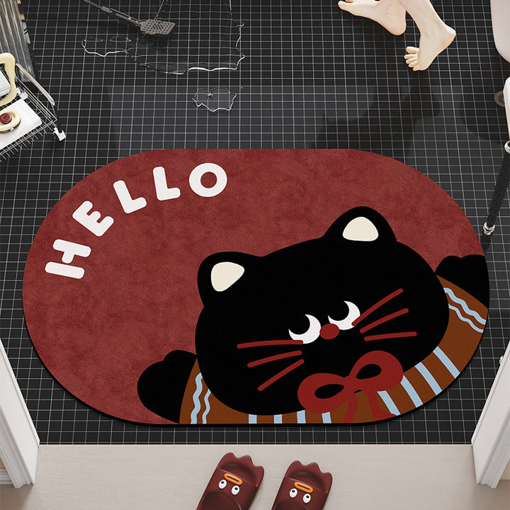 Cartoon Dog-Themed Bath Mat Bowlift
