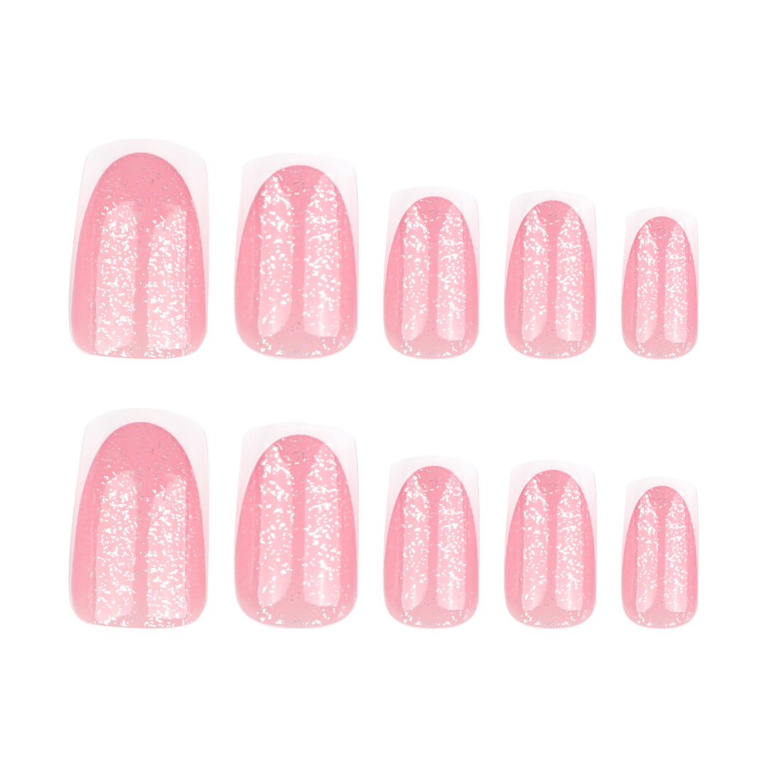 Artful nail decorations with glitter and French tip Bowlift