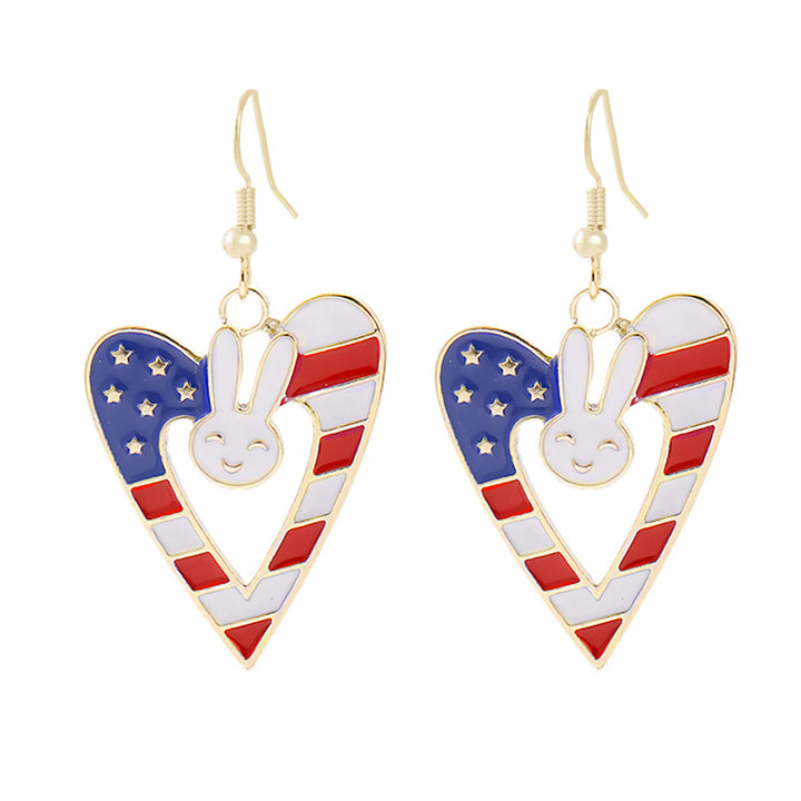 Women nan enamel horseshoe earrings with star motif and fishhook closure Bowlift