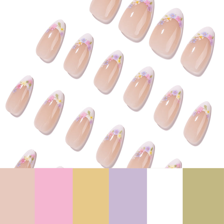 Stylish stiletto nails with floral design Bowlift