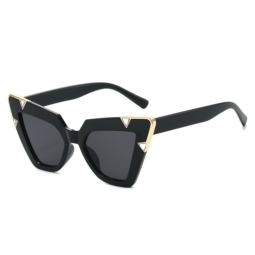 Statement Cat-Eye Sunglasses with Decorative Accents Bowlift
