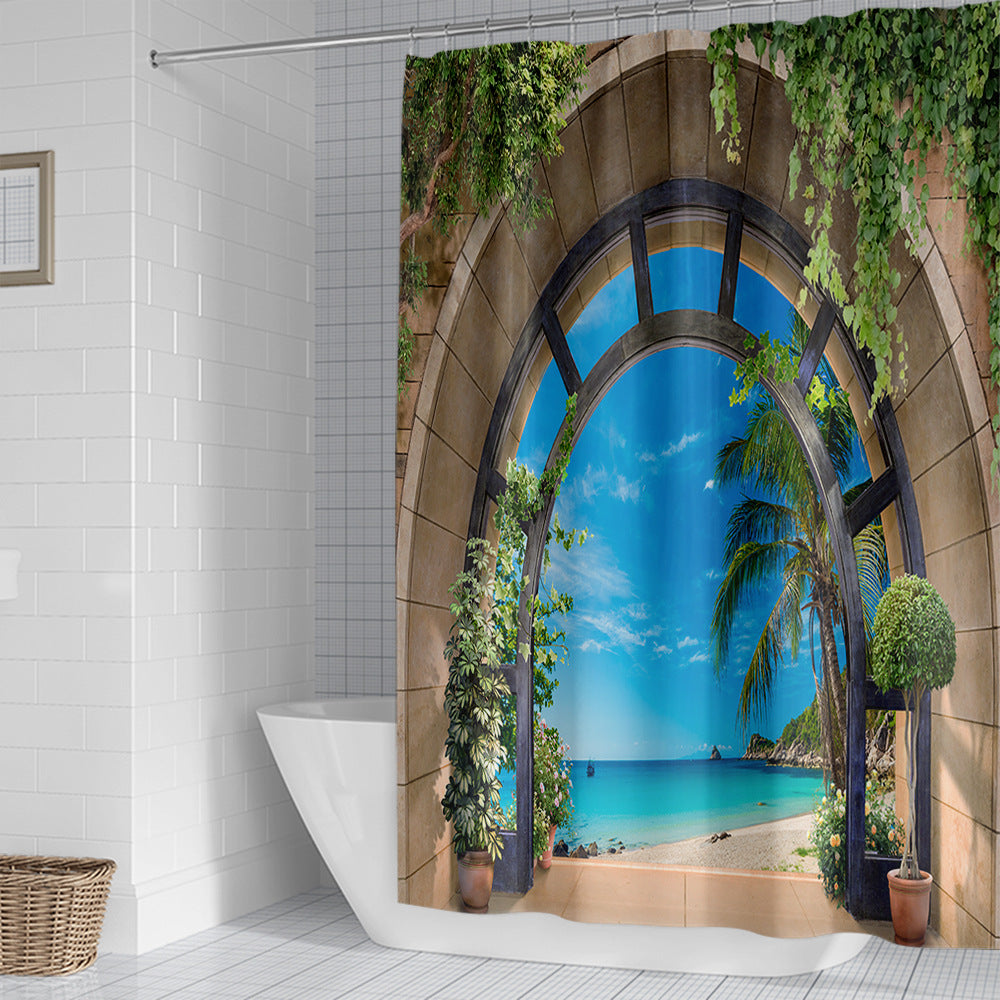 Coastal Escape Shower Curtain Bowlift
