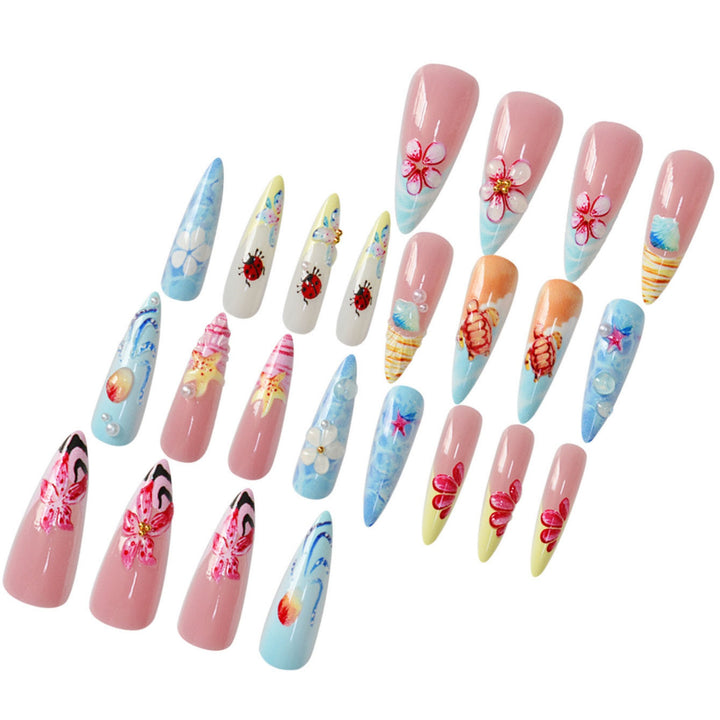 Artistic Ocean-Inspired Nail Art Enhancements Bowlift