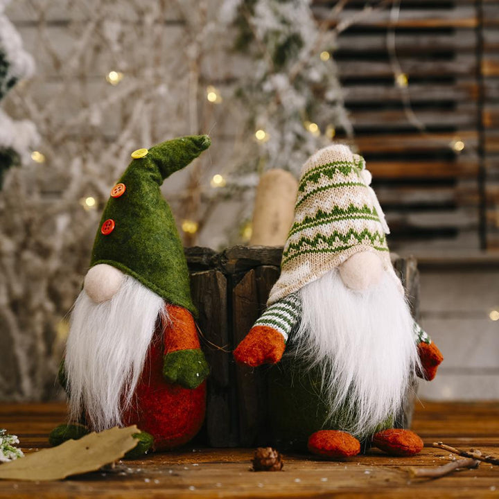 Nordic Green Style Faceless Elf Plush Rudolf Doll