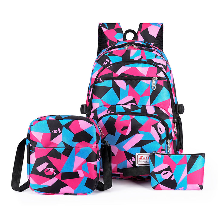 Versatile backpack set with creative geometric patterns Bowlift