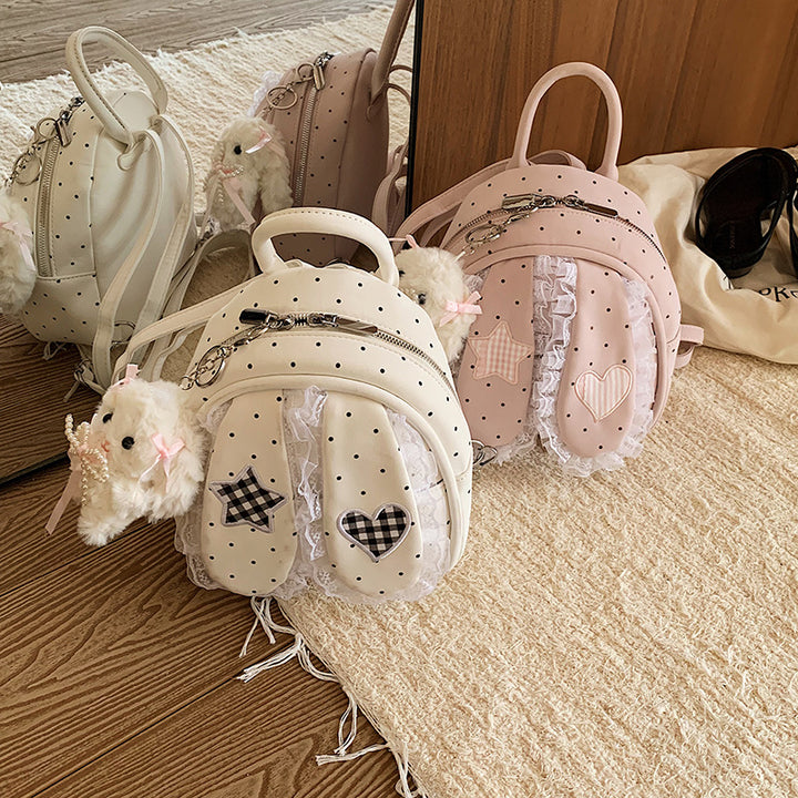 Cute backpack with detailed bunny ears applique Bowlift