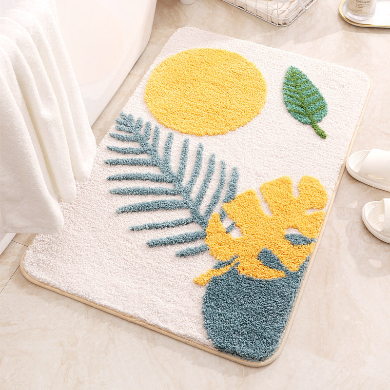Abstract Leaf Pattern Bath Mat Bowlift
