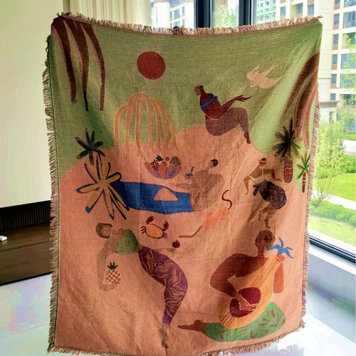 Scenic Coastal Landscape Throw Blanket