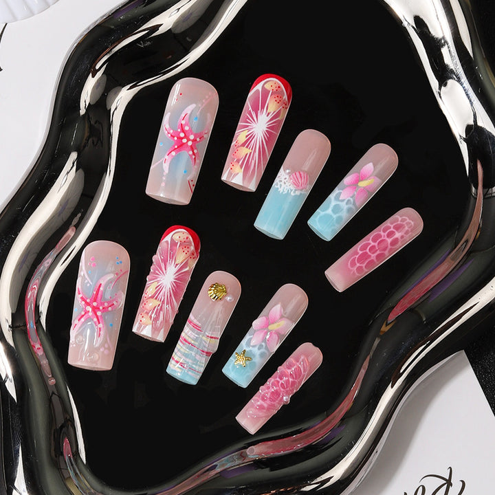 Tropical Ocean-Inspired Press-On Nail Set Bowlift