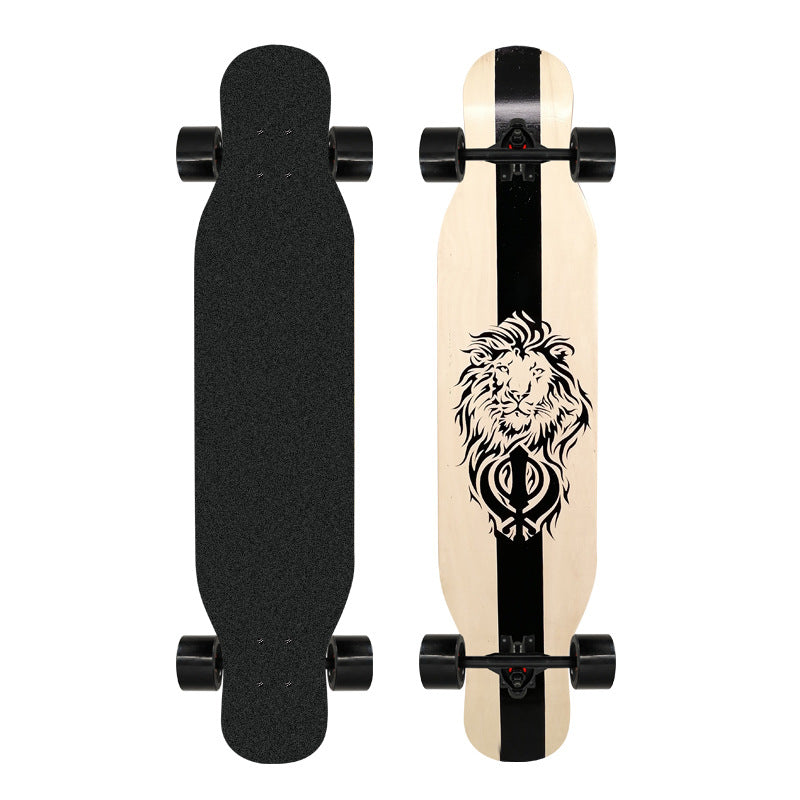 Artistic Lion-Emblazoned Longboard Bowlift