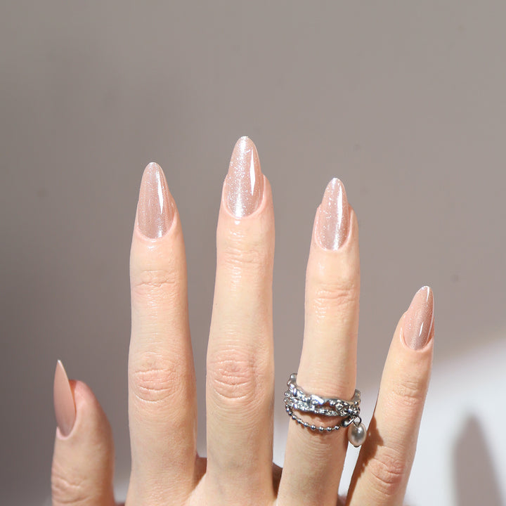 Glossy Stiletto Press-On Nails with Sparkling Finish Bowlift