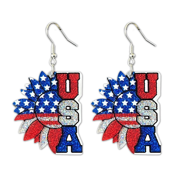 Women's shimmering statement earrings with star and fireworks design made of acrylic Bowlift