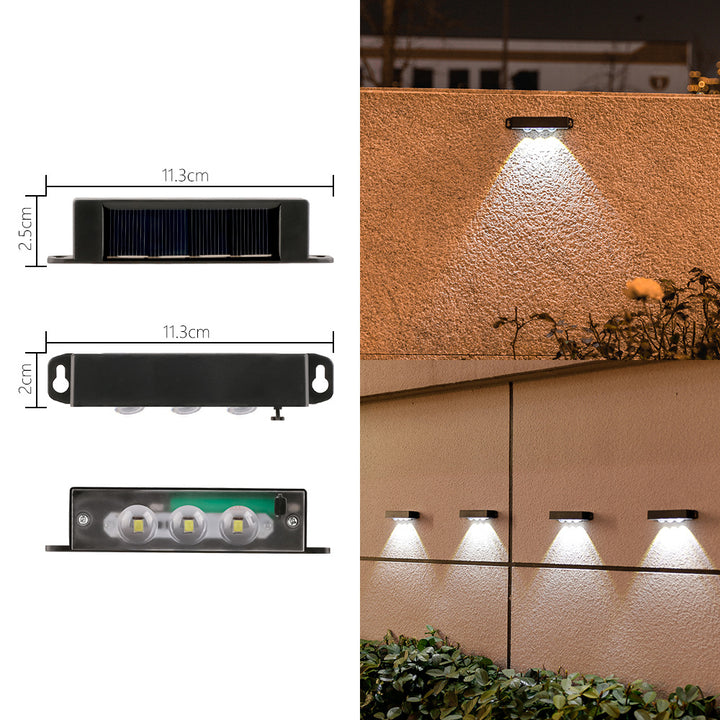 Compact Solar Motion-Sensor LED Wall Light For Outdoor Steps And Fences Bowlift