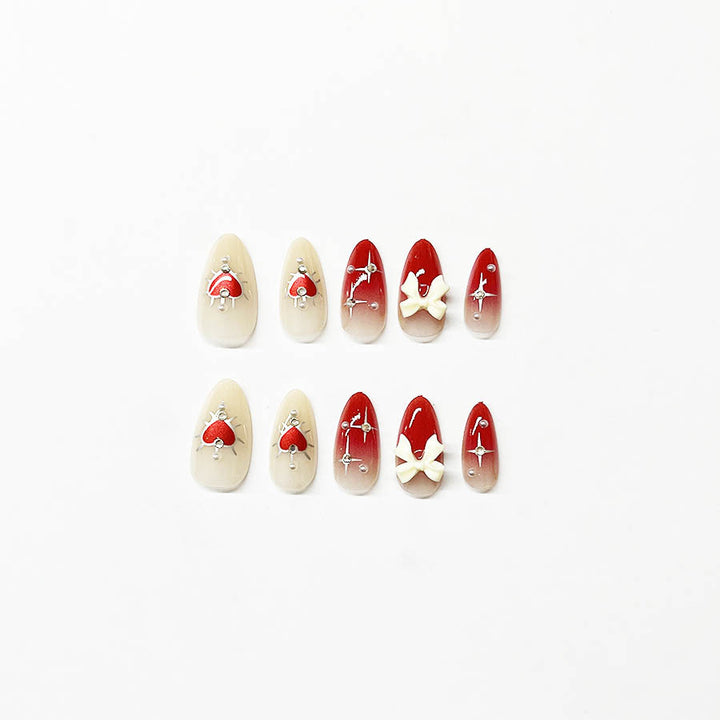 Artistic Heart-Themed Nail Art Extensions Bowlift