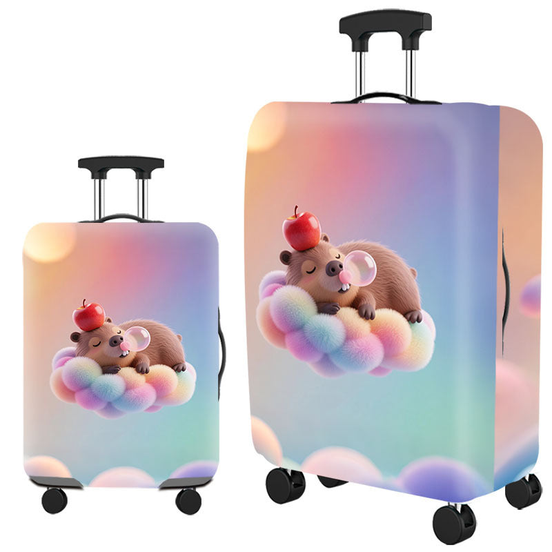Tropical Leaf Print Hard Shell Luggage Bowlift