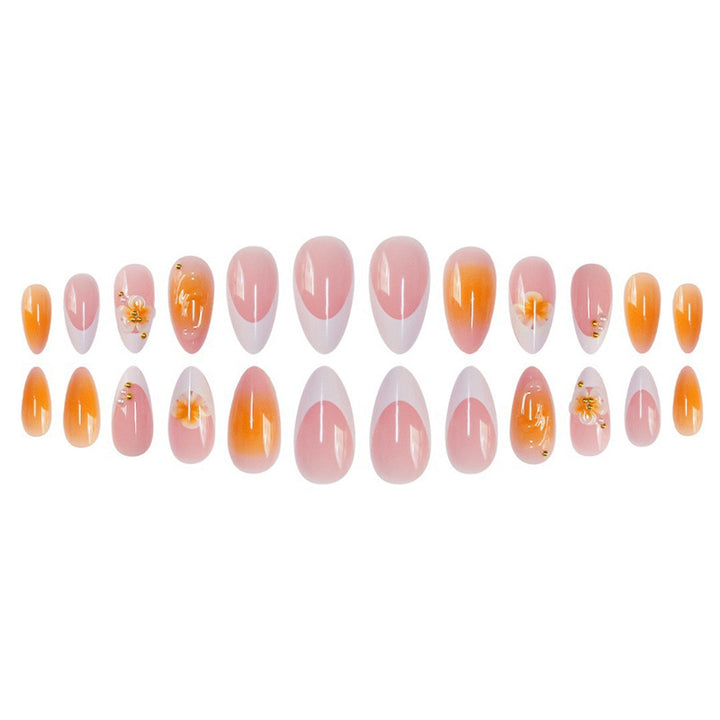 Decorative Floral Acrylic Nail Set Bowlift