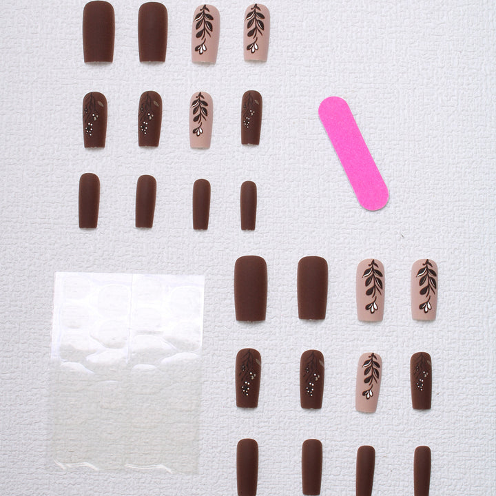 Elegant Floral Matte Press-On Nails Bowlift