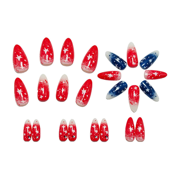 Artificial nails with star motif and gradient Bowlift