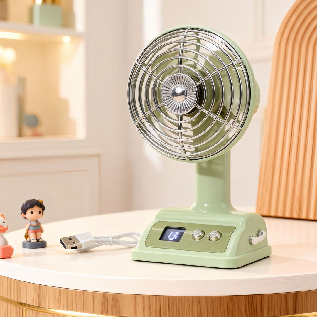 Women's portable table fan with LED display Bowlift