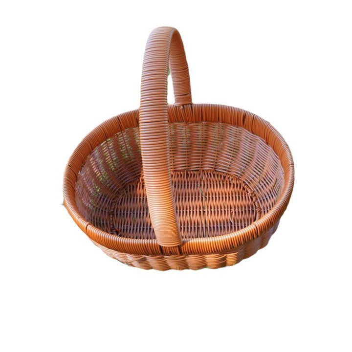 Handwoven Round Wicker Storage Basket Bowlift