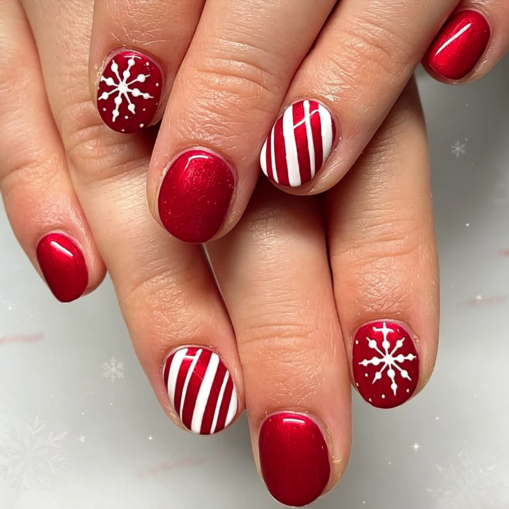 Festive Winter-Themed Press-On Nail Set Bowlift